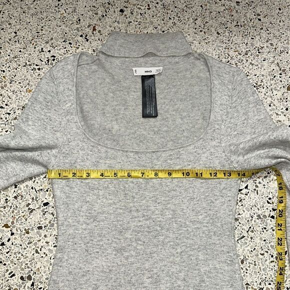 MNG grey gray sweater open chest cut out bodysuit small s sexy - Picture 4 of 6